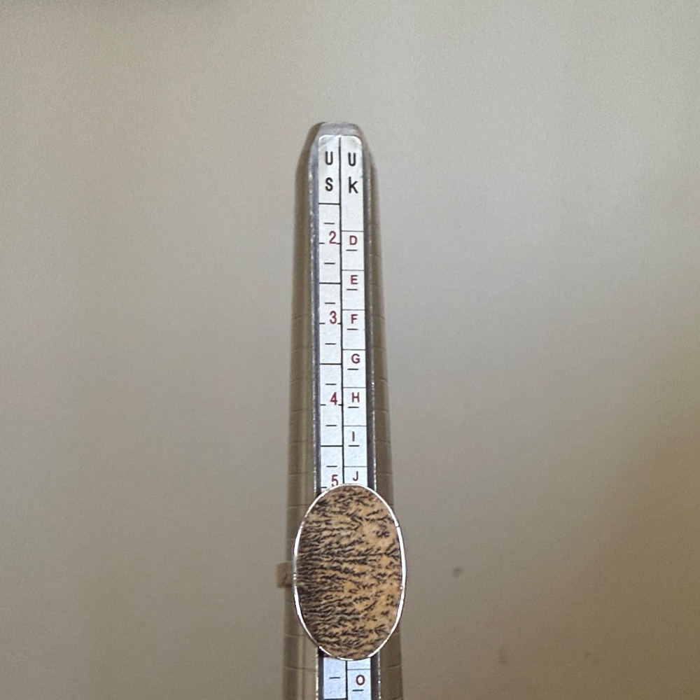 Psilomelane Dendrite Solid 925 Ring - image 1